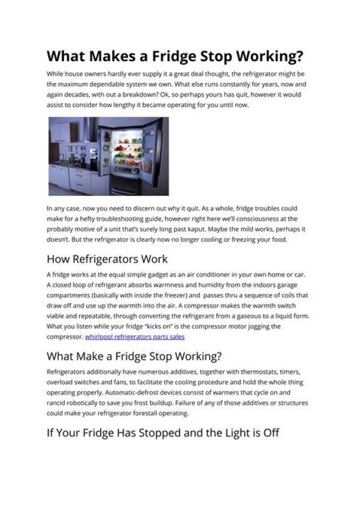 What would make a fridge stop working?